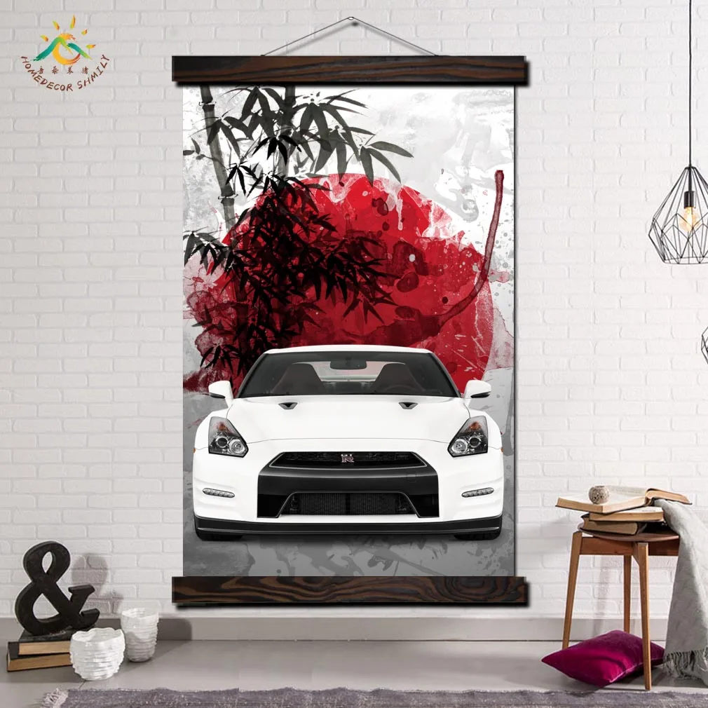 

Super White Car Wall Art Canvas Prints Painting Frame Scroll Painting Hanging Poster Decorative Picture Art Print Wall Poster