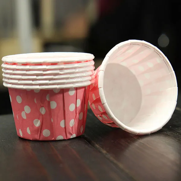 100 шт./компл. высокое качество Бумага мини кубок сдобы лайнер выпечки Чехлы различных Цвета коробка чашек вечерние формочка, Инструменты для декорирования - Цвет: Pink