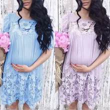 Sexy Women’s Ruffles Maternity Dresses Short Sleeve Lace Pregnancy Dress Flower Breastfeeding zwangerschaps jurk voor fotografie