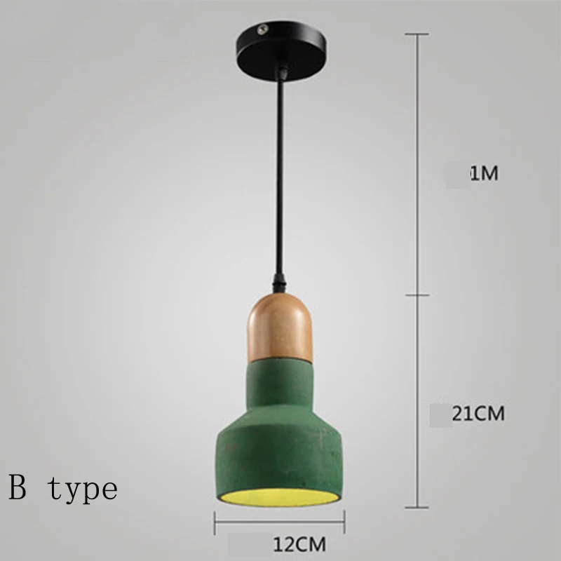 Ретро арт Ресторан Бар прохода Гостиная Деревянный Цемент Промышленный Подвесной светильник спальня винтажный дизайн лампа подвесное освещение - Цвет корпуса: type B one head