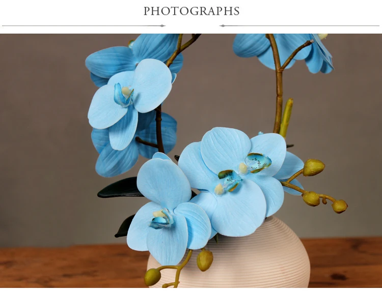 Современная Минималистичная керамическая ваза+ бабочка Орхидея, искусственные цветы, украшение фаленопсис, журнальный столик, цветочный орнамент