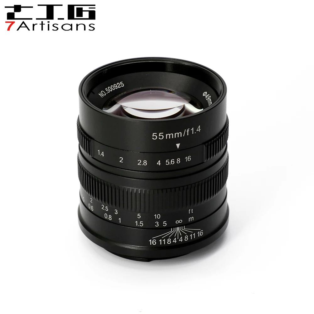 

7artisans 55mm F1.4 Large Aperture Portrait Manual Focus Micro Camera Lens Fit for Canon eos-m Mount E Fuji Mount Free Shipping