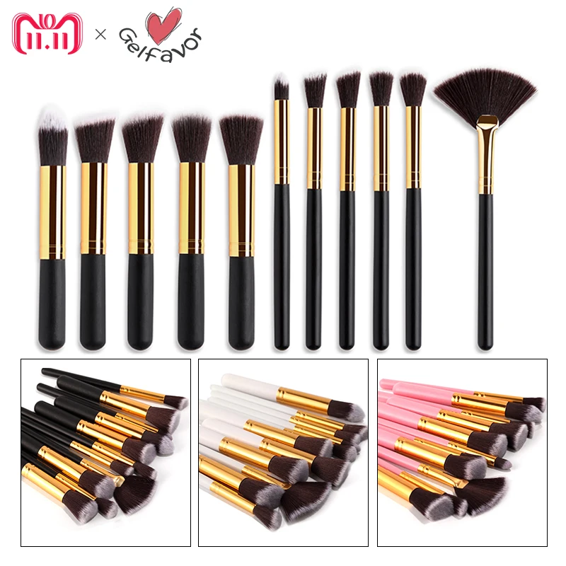 Gelfavor 11pcs/set Makeup Brush Full Professional Cosmetics Face Foundation Tool Beauty Make up Brushes Set For Face Make Up