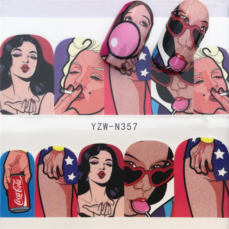 

Nail Stickers Water Decals Character Nail Sticker Water Decals Transfer Nail Art Decoration Mix Designs Tips