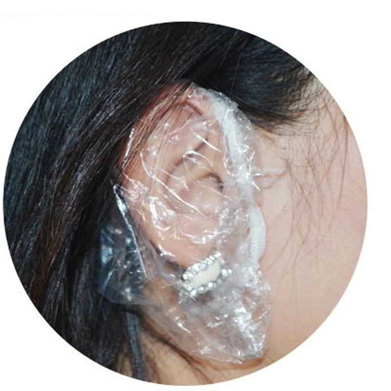 Disposable Plastic Earmuffs Waterproof Ear Cap Hair Washing Ear Cover