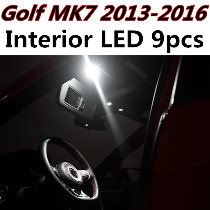 

Cheetah 9pcs X free shipping Error Free LED Interior Light Kit Package for vw golf mk7 VII accessories 2013-2016