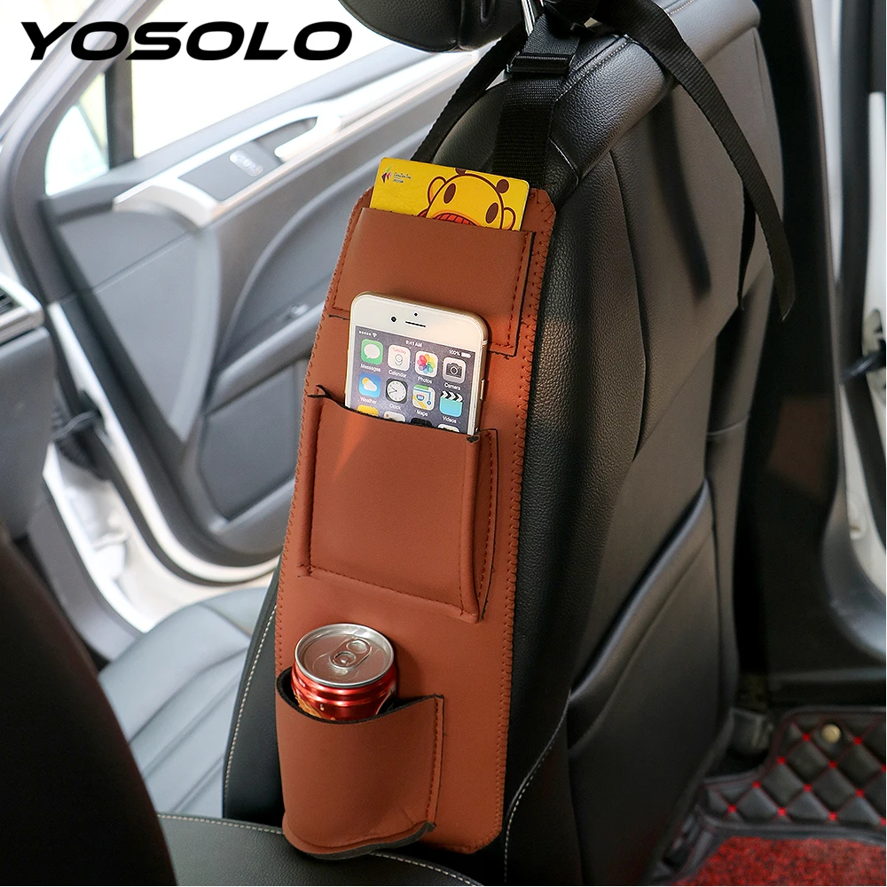 

Car Seat Side Bag Organizer Hanger Storage Bag Universal Car Accessories Box Pouch Side Seat Holder Leather Stowing Tidying