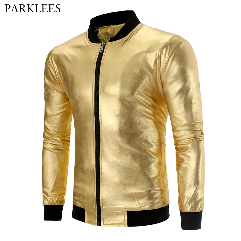 shiny baseball jacket