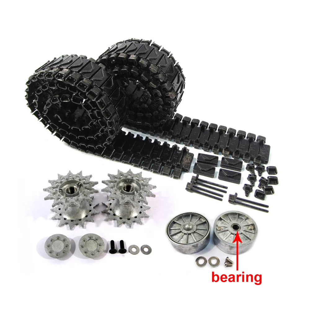 

1:16 Mato 1/16 T74 metal tracks & duckbills sprockets/driving idler wheels with bearings for Heng Long 3898-1 shooting tank