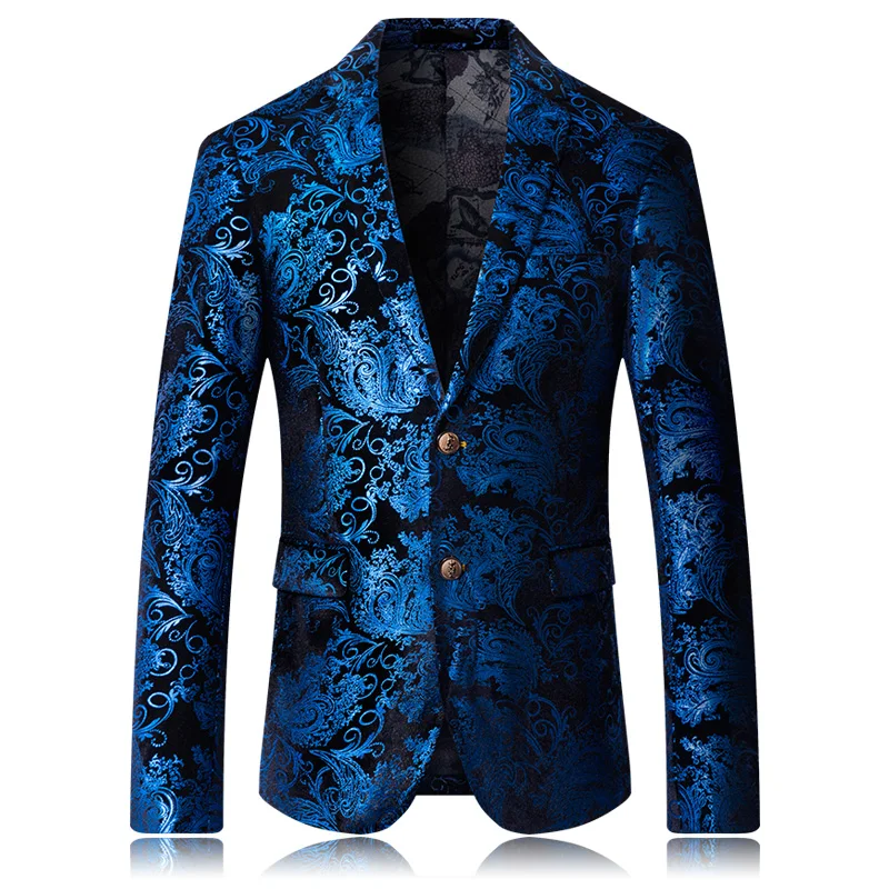 TANG 2019 Male Pattern Business Affairs Wedding Stage Long Sleeve Suit Jackets Slim Coat Mens Fashion Dance Blazer Coats M-5XL | Мужская
