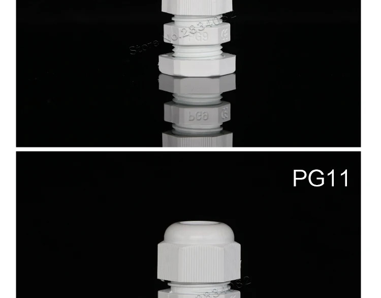 Белый IP68 Водонепроницаемый кабельный сальник для герметизации провода нейлона Пластик Кабельный разъем PG7 PG9 PG11 PG13.5 PG16 PG21 PG25