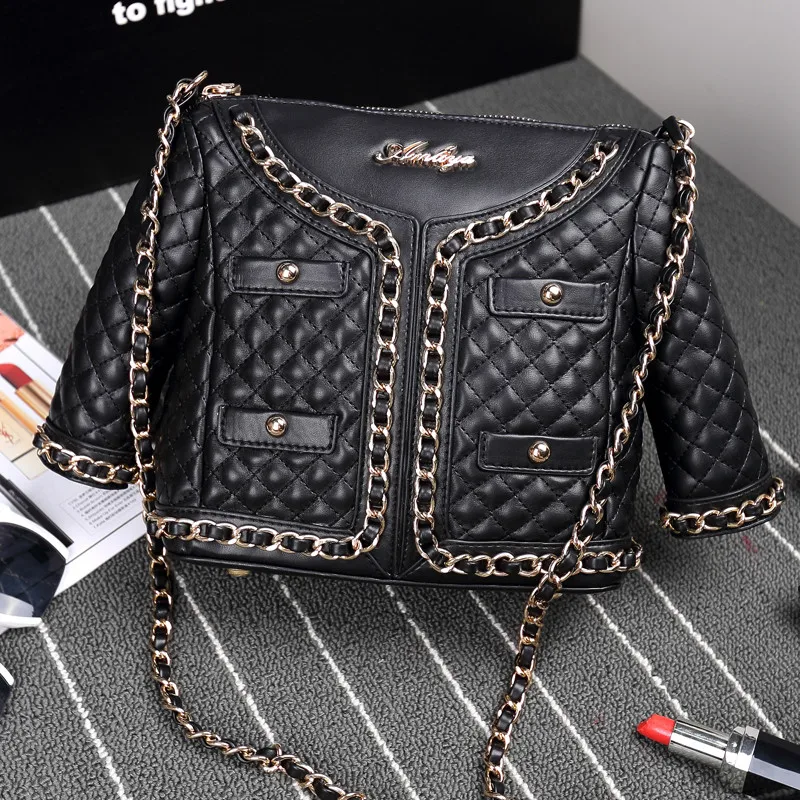 

2018 new three-dimensional clothes bag rhombic chain bag retro mini bag shoulder Messenger bag handbag tide