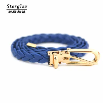 

11color hand made womens braided belt cinto 2020 hot fashion designer Leather belts for dress cinturones mujer sterglaw F144
