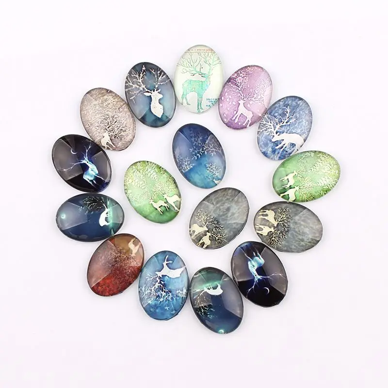 16 шт./лот 18x25 мм овальный кабошон ручной работы с оленем Давида|supplies for jewelry|supplies