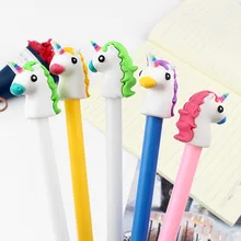 Продажа 36 шт./компл. гелевая ручка Единорог lapices милые животные caneta КАЛЕМ каваи канцелярские ручки boligrafo Школьные Инструменты stylo canetas