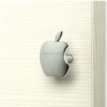 

New Cabinet Drawer Knobs Zinc Alloy Chrome Creative Apple Dresser Knobs And Handles Shoes Cabinet Pulls Furniture Door Pulls