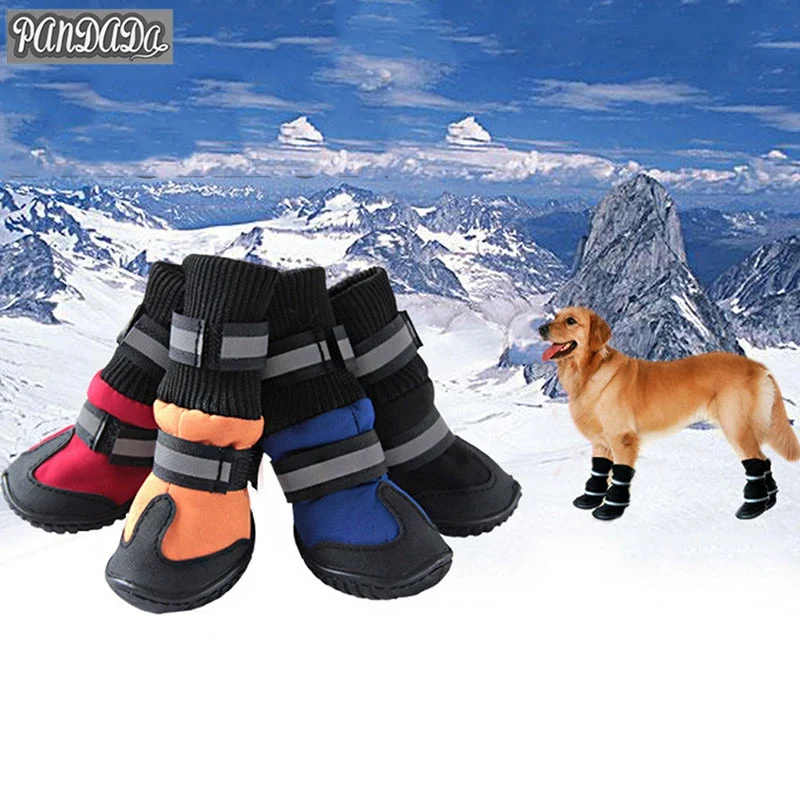 

Shoes For Dogs High Waist Cotton Waterproof Boots Non-slip Rubber Sole Dog Shoes Five Size Four Color Shoes For Dog
