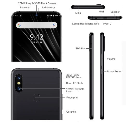 Оригинальный UMIDIGI S3 Pro смартфон с 6 3 дюймовым дисплеем восьмиядерным процессором