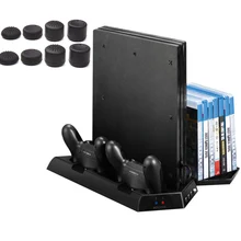 Вертикальная подставка с вентилятором для PS4 тонкий/PS4/PS4 Pro Вентилятор охлаждения 2 в 1 контроллер Зарядное устройство зарядная станция игровых дисков с usb-концентратор
