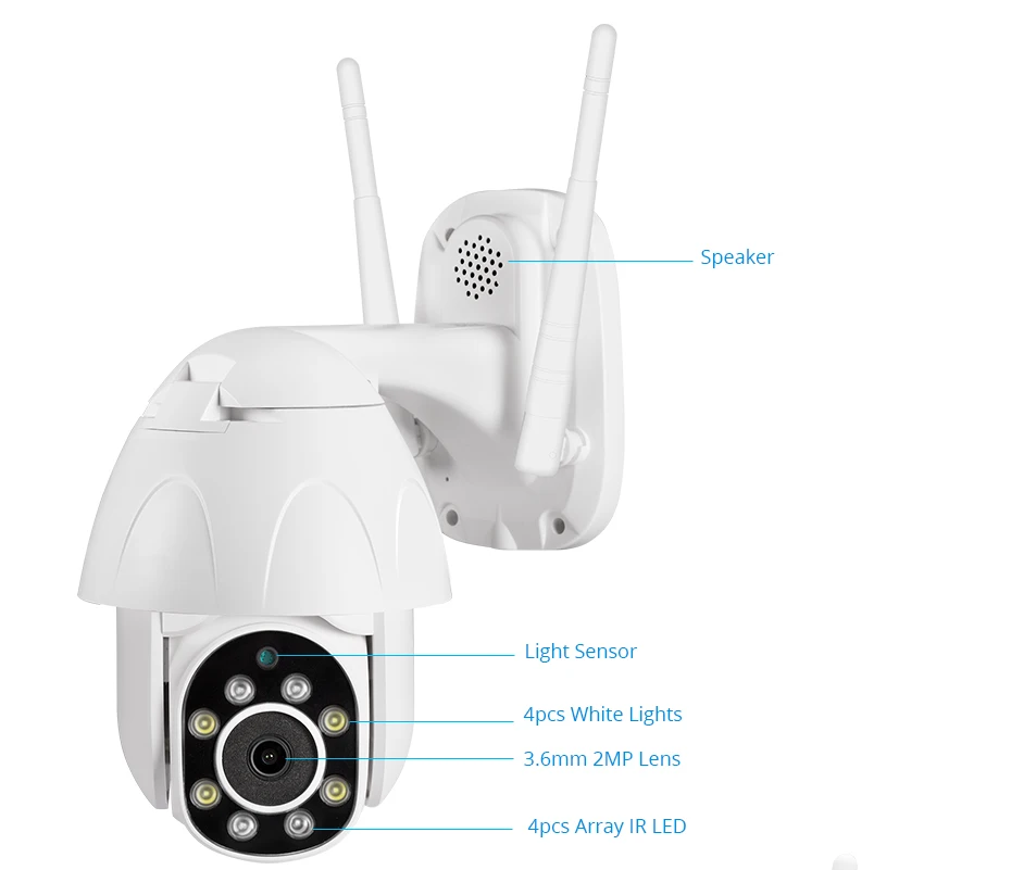 FUERS 1080P PTZ купольная IP камера, Wifi CCTV, скорость безопасности, водонепроницаемая камера наблюдения, ночное видение, обнаружение движения, монитор