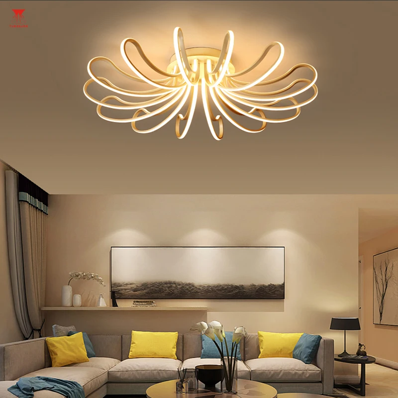 

Dimming + remote control living room study bedroom, modern LED ceiling lamp, white surface mounted LED chandelier lamps