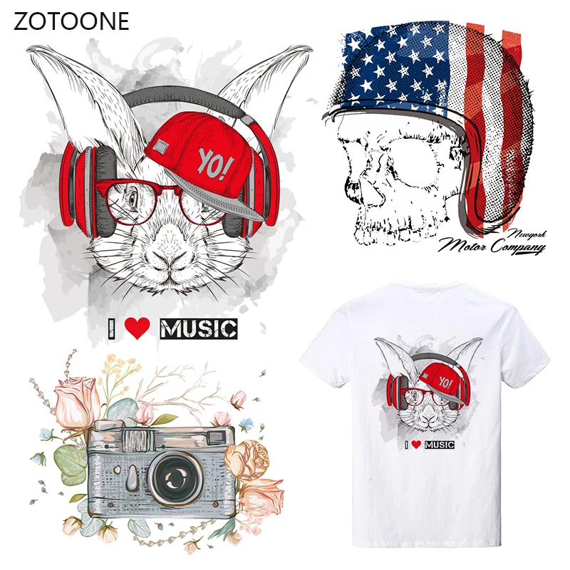 

ZOTOONE 3D Stripes Iron on Transfer Patches on Clothing Diy Flag Dog Patch Heat Transfer for Clothes for T-shirts Girl Sticker I