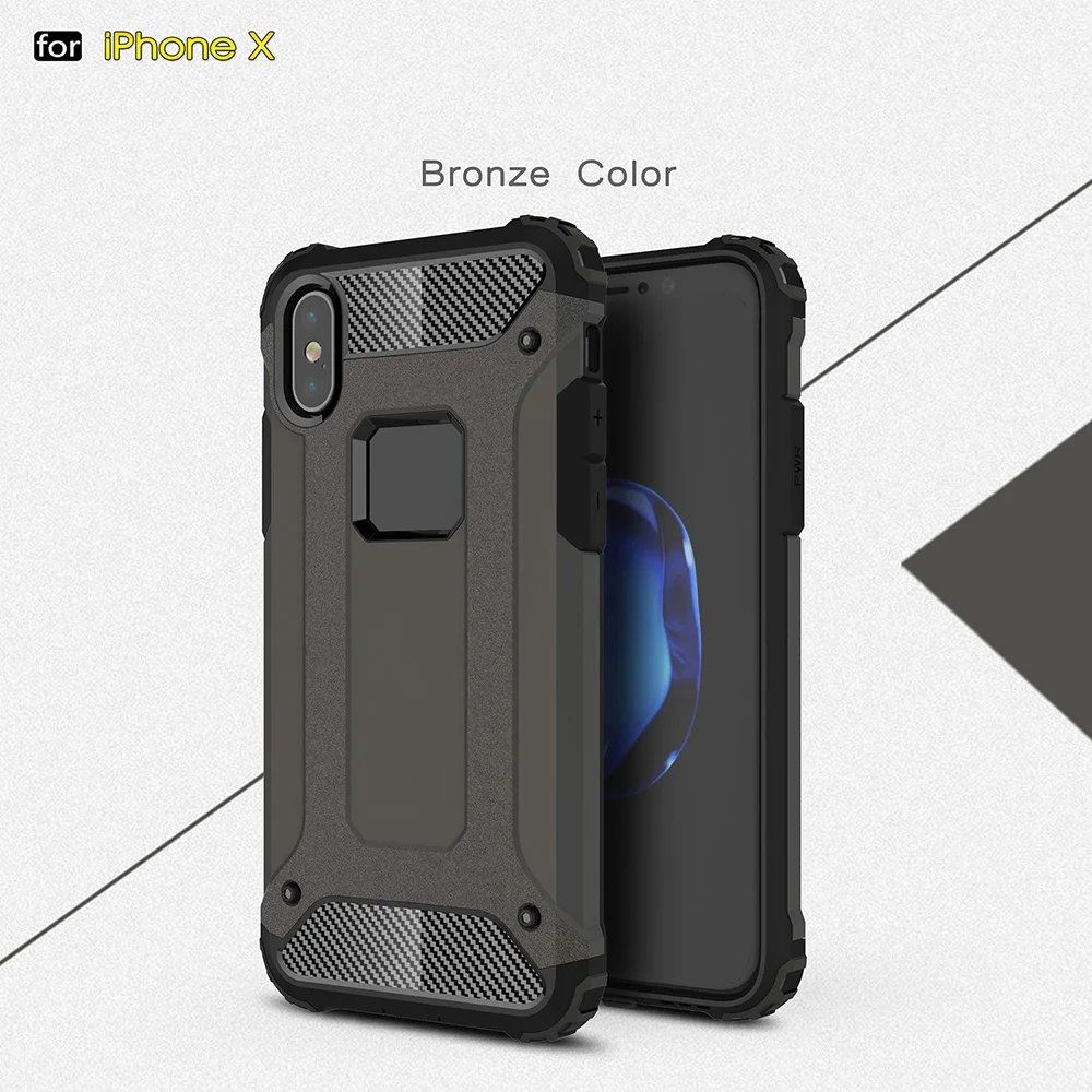 For iPhone X Case Slim Dual Layer Hard Back Cover Bumper Protective