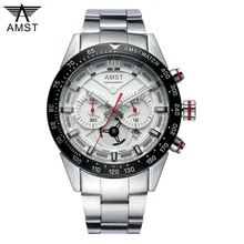 Брендовые роскошные часы из нержавеющей стали мужские деловые повседневные кварцевые часы военные наручные часы водонепроницаемые часы Relogio AMST 3021