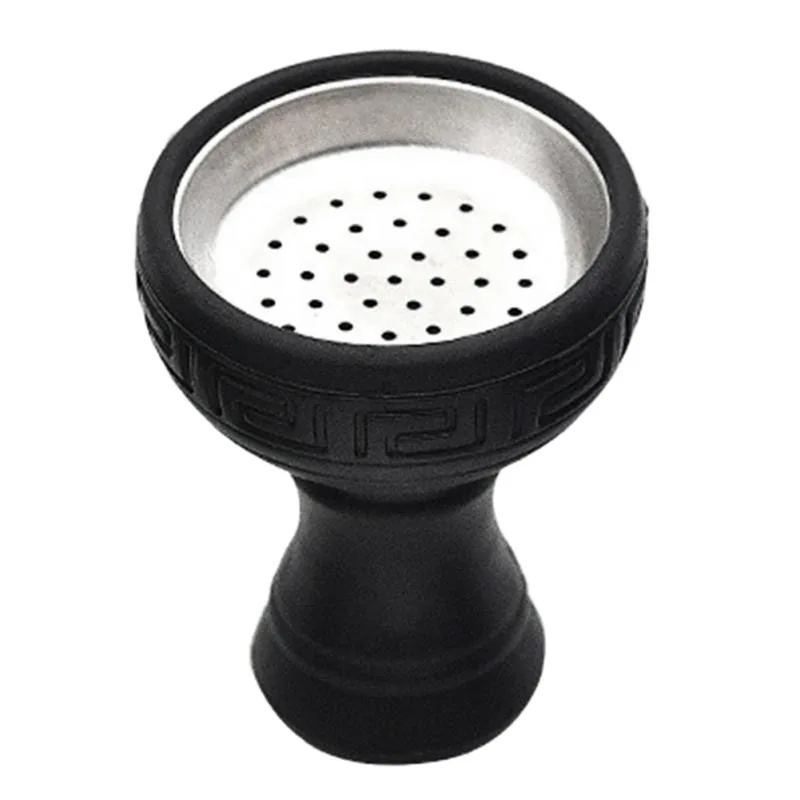 Силиконовая кальянная чаша, силиконовая головка из нержавеющей стали, аксессуары для дыма - Цвет: Black