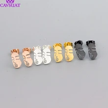 10 пар золотистый и черный Цвет абстрактного человеческого лица серьги стержня для Для женщин Нержавеющая сталь Jewelry Orecchini Donna BFF