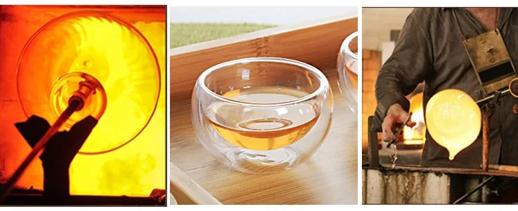 Посуда двойной стенкой Стекло чашки ясно, термостойкие двойной Слои кружка чашка для воды китайский Чай комплект кунг-фу чайный сервиз набор