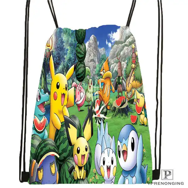Custom reshiram-pokemon-@ 1 походная сумка на шнурке для мужчины женщины милый рюкзак дети ранец(черный Назад) 31x40 см#20180611-03-141