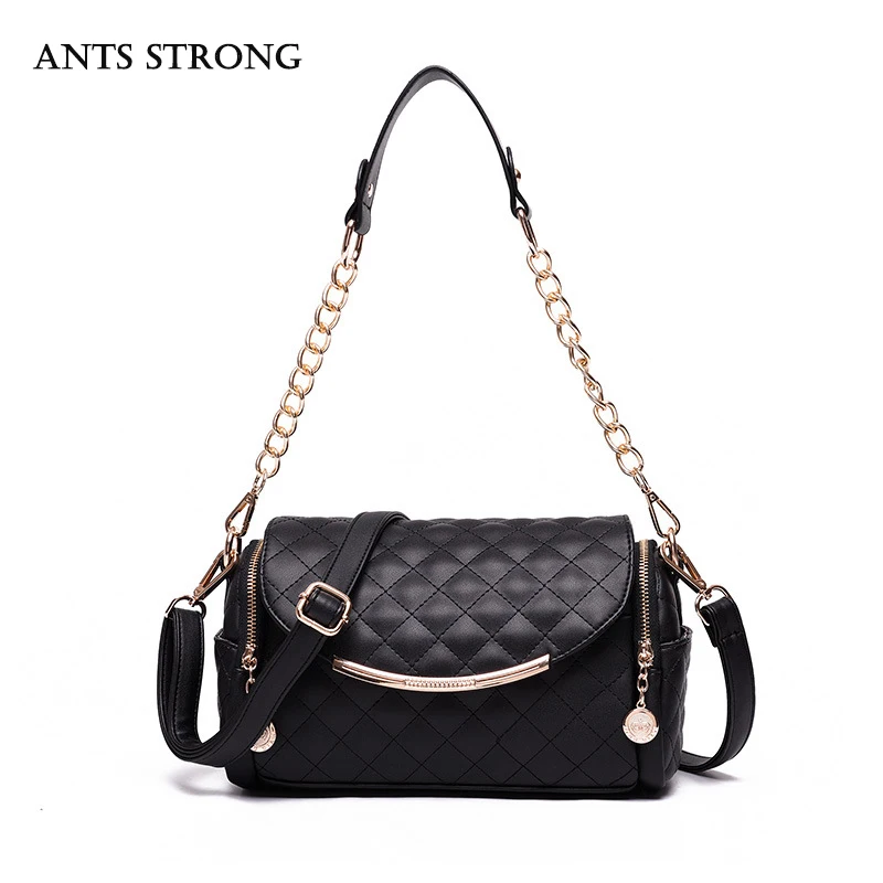 ANTS STRONG diamond lattice messenger bags/chains boston shoulder bag