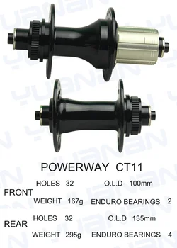 

Powerway CT11 Hub Center Lock Aluminum J-bend Front Hub Weight 428g For Cyclocross Or Gravel Bike Wheel