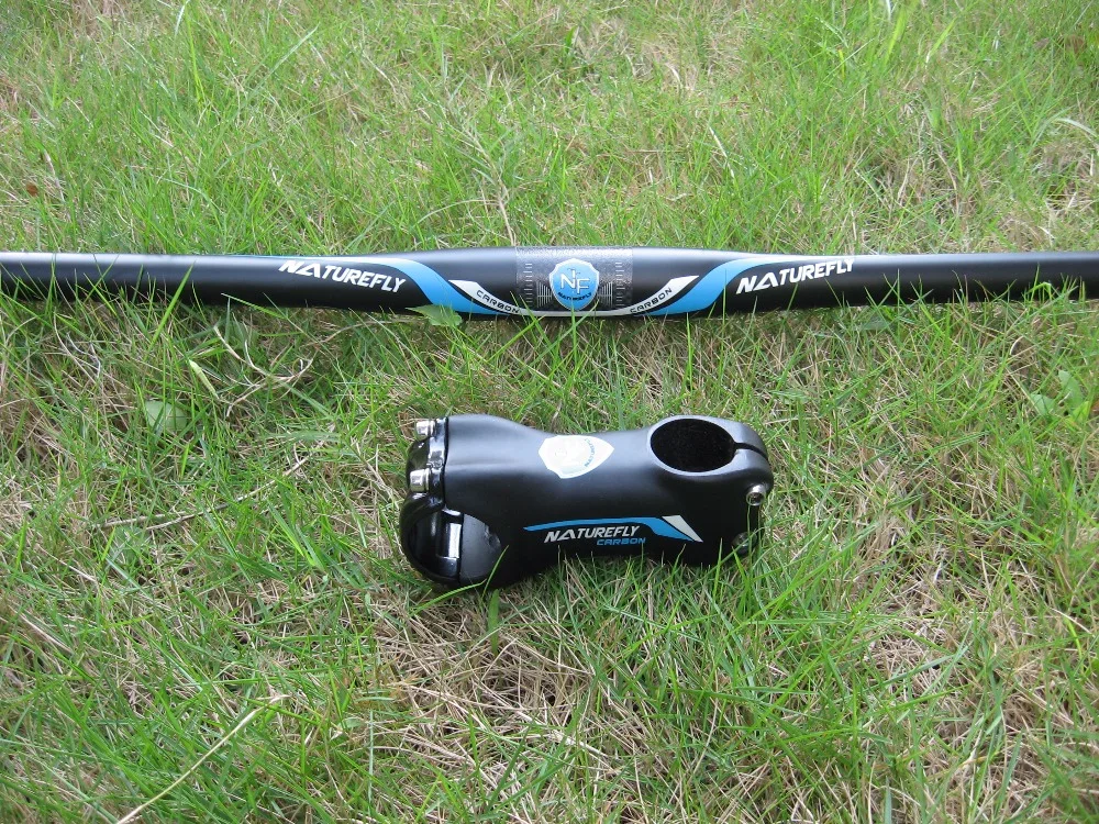 

Hot Kits ! Free Shipping Carbon Mountain Flat Bike Handlebar+Stem