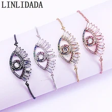 10 шт модный микро-паве CZ цирконий счастливые глаза браслет для женщин и мужчин браслет, украшение, подарок