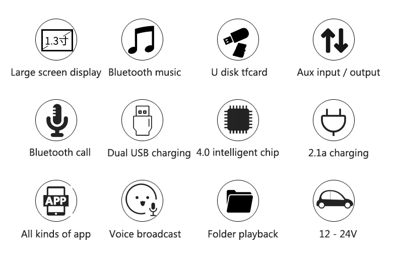 ANLUD FM Transmitter Bluetooth Handsfree Car Kit Aux Modulator Radio FM Car Audio TF AUX MP3 Player (2)