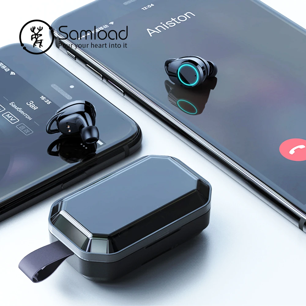 

Samload Bluetooth Headphones IPX7 Waterproof Wireless headset 3D Stereo in ear Earbuds Hand free with Mic For iPhone Xiaomi Sony
