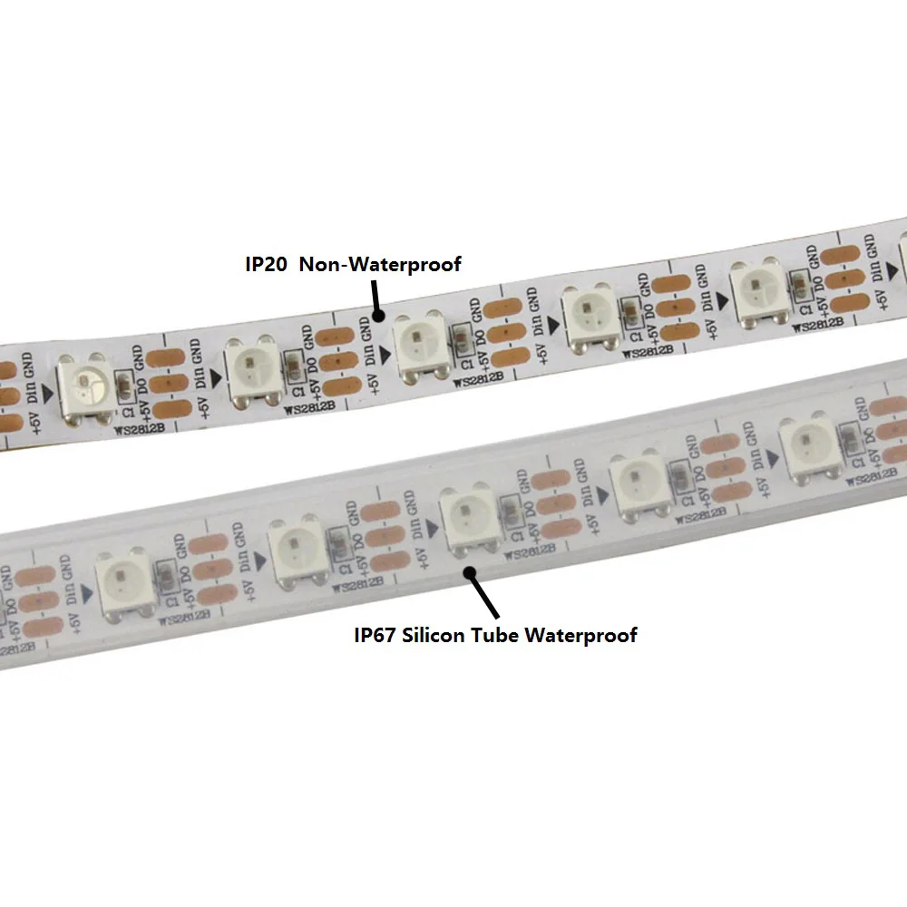 Pixel Светодиодные ленты свет IC WS2812B 5 В DC 5 м 300 SMD 5050 RGB Dreamcolor Магия адресный Водонепроницаемый Светодиодные ленты свет