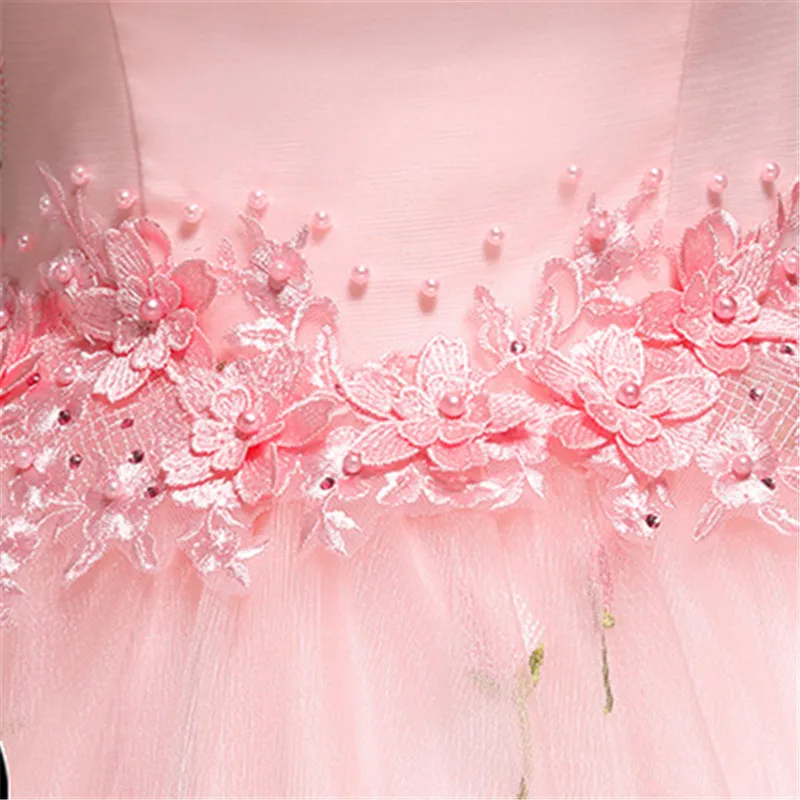 Это YiiYa Розовые Свадебные платья длиной до пола с аппликацией бисером и круглым вырезом, без рукавов, платья для невесты, Vestidos BL081 De Novia Casamento