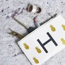 Пользовательские тропический ананас невесты свадебное Макияж Comestic Сумки с текстом тег уникальный подарок для девичник кошельки дорожная Чехлы