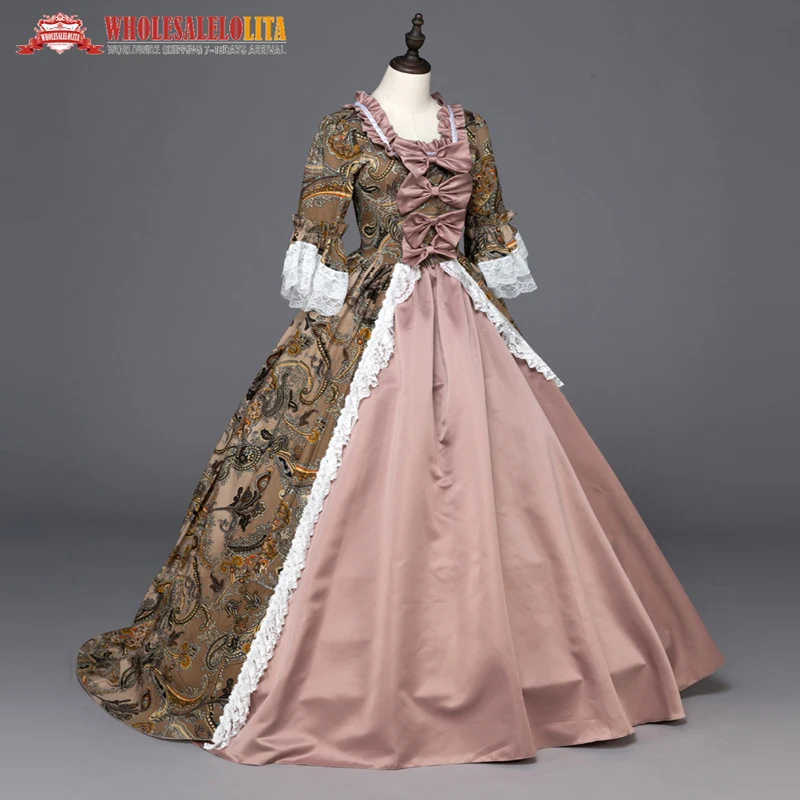 Ренессанс платье в георгианском стиле Marie Antoinette парча платья вампира