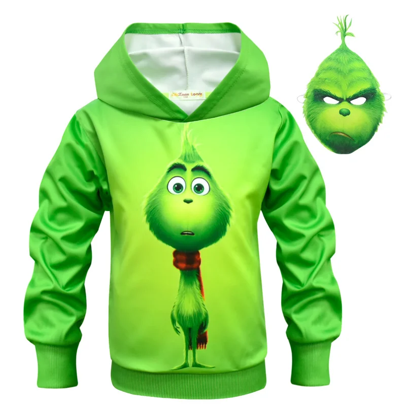 

2019 hot sell Kids Sweatshirt Pullovers Long Sleeve Top Hoodies Sweatshirts Clothes Cropped Hoodie Green Cosplay Costumes