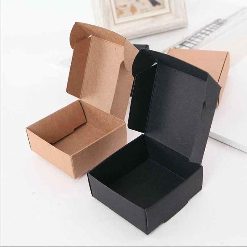 Cajas de cartón hechas a mano para decoración de fiestas de cumpleaños, cartón 7x7x2,2 cm, color negro, blanco y marrón, para regalo de cumpleaños|Envoltorios y bolsas de regalo| - AliExpress