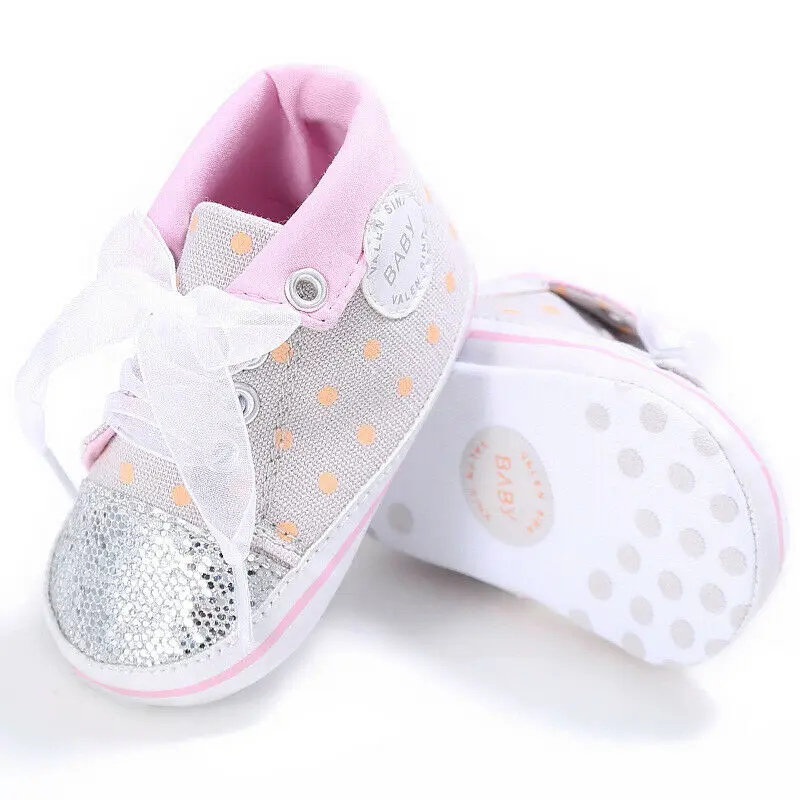 Baby Girl pre Walker Soft Sole Pink Sparkly Shoes