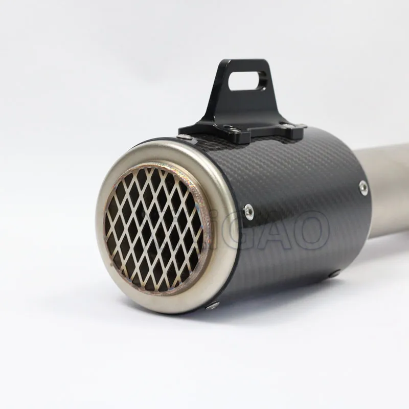 2017 Nuevo 61.5mm carbono Fibra escape modificado motocicleta moto escape silenciador Racing tubo especial ak006
