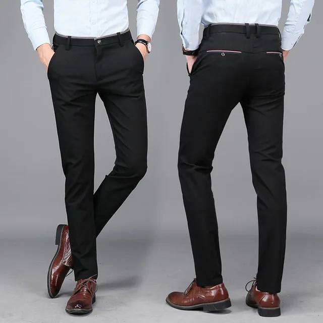 Mens Dress Formal Suit Trousers Stretch Slim Fit Suits Pants for Men Office Pants Men Business Casual Skinny Trousers Black Blue Mens Dress Formal Suit Trousers Stretch Slim Fit Suits Pants for Men Office Pants Men Business Casual Skinny Trousers Black Blue