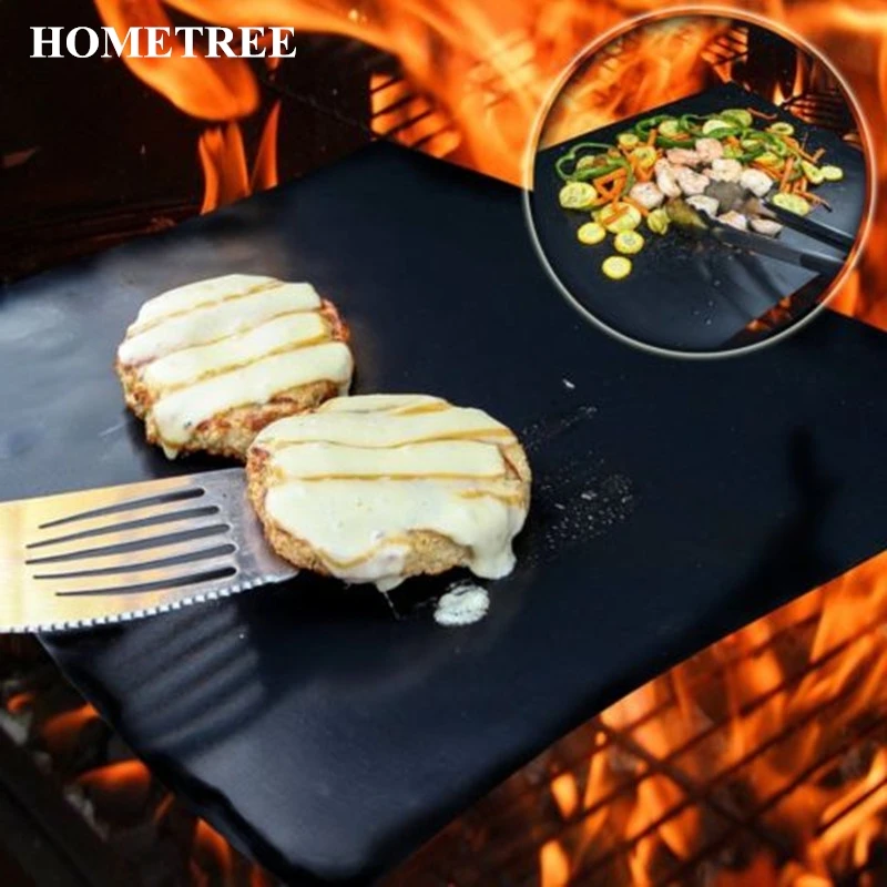 

HOMRTREE BBQ Mat High Temperature Teflon Nonstick Tray Placemat Outdoor Barbecue Furnace Mat Reusable Cooking Tool 33x40cm H844