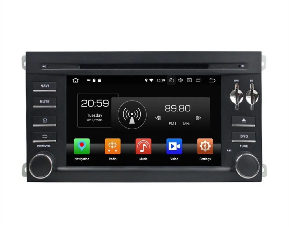 Excellent 4GB RAM Octa Core 2 din 7" Android 8.0 Car Radio DVD Player for Porsche Cayenne 2003-2010 With GPS Bluetooth WIFI USB 32GB ROM 1