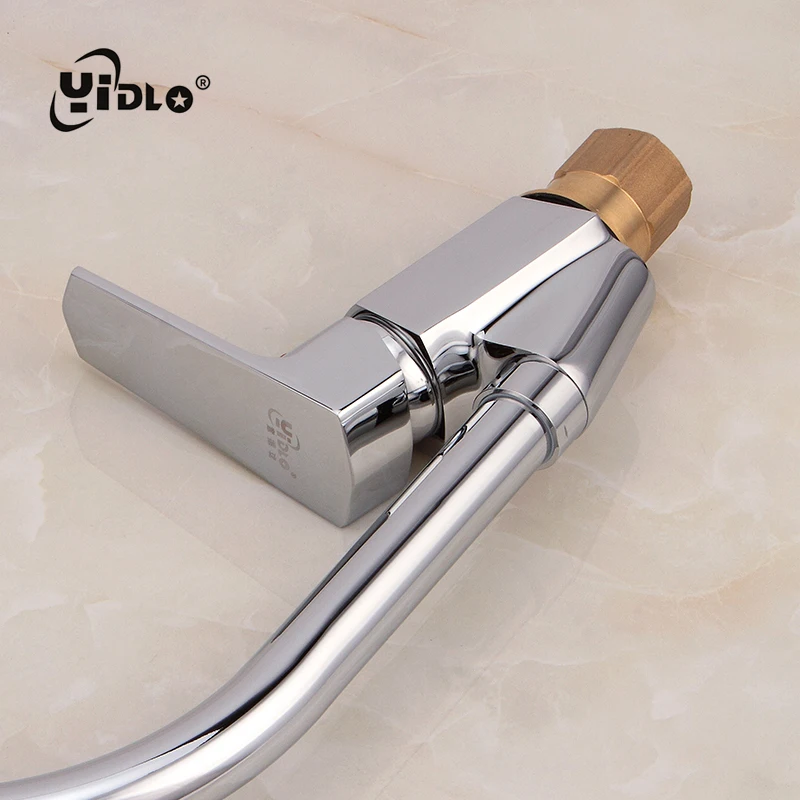 Curved Pipe Kitchen Vessel Sink Faucet Silvery Brass Faucets 360 Degree Swivel Spout Tube Water Tap Hot And Cold Mixer Taps C1-2 Curved Pipe Kitchen Vessel Sink Faucet Silvery Brass Faucets 360 Degree Swivel Spout Tube Water Tap Hot And Cold Mixer Taps C1-2